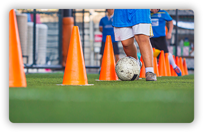Kids playing soccer